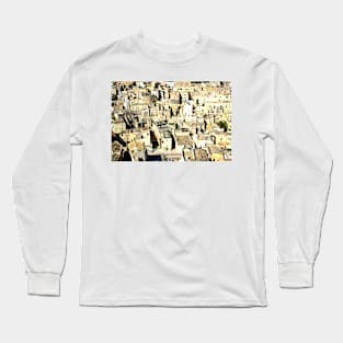 View from above at the streets of Matera Long Sleeve T-Shirt